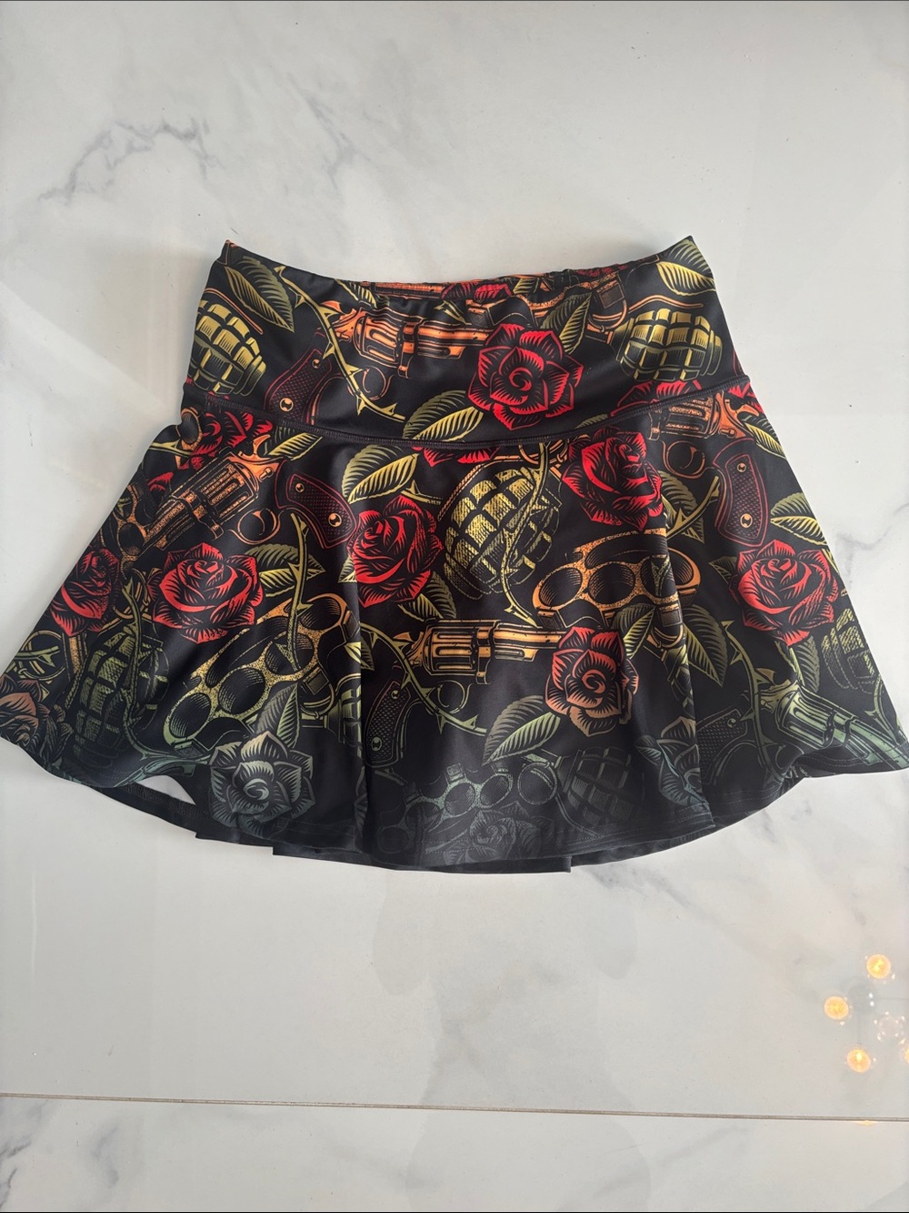 CVG Constantly Varied Gear Skort "Dressed to KILL" Guns n roses w/ zipper pocket